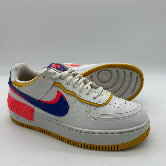 Nike CI0919-105 Women 8.5 Air Force 1 Low Shoes Shadow White/Crimson Sneakers - Picture 3 of 10